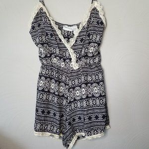 Romper with Lace Trim